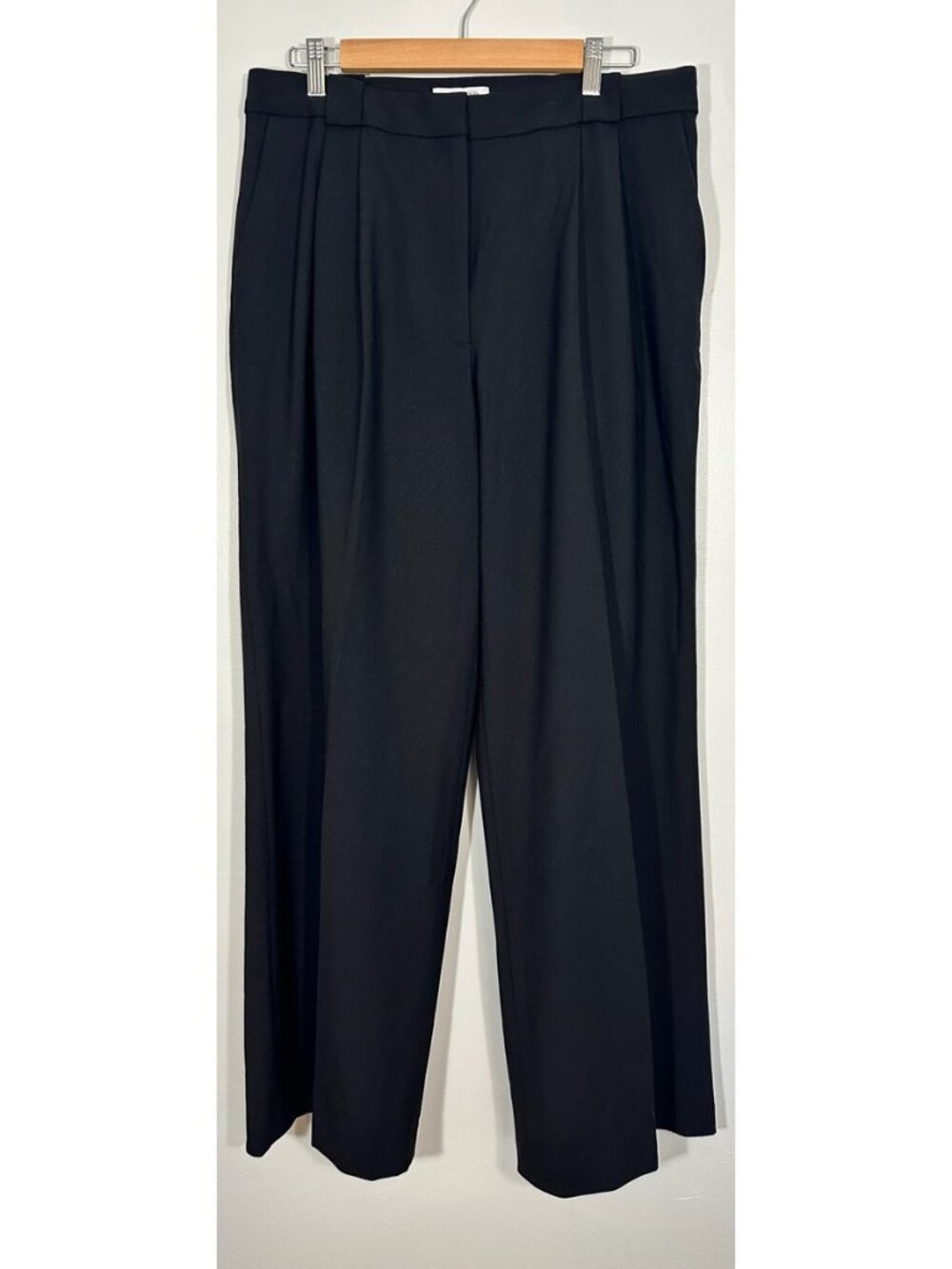& Other Stories Black Wool Wide-Leg Trousers NWT 12